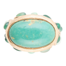 Load image into Gallery viewer, Multi Green Stones Golden Statement Ring