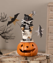 Load image into Gallery viewer, Top Hat Jack with Cat | Halloween Decor | Bethany Lowe