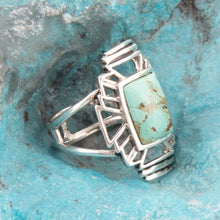 Load image into Gallery viewer, Native Sky Blue Turquoise and Sterling Silver Ring