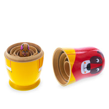 Load image into Gallery viewer, 5 Animals Lion, Elephant, Dog &amp; Cat Wooden Nesting Dolls 5.75 Inches