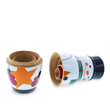 Load image into Gallery viewer, Santa, Snowman &amp; Christmas Tree Wooden Nesting Dolls 5 Inches