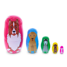 Load image into Gallery viewer, Dogs Wooden Nesting Dolls 4.75 Inches