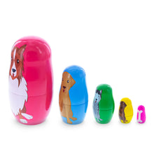 Load image into Gallery viewer, Dogs Wooden Nesting Dolls 4.75 Inches