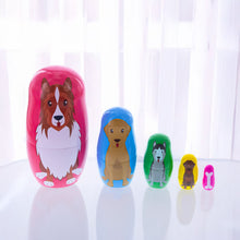 Load image into Gallery viewer, Dogs Wooden Nesting Dolls 4.75 Inches