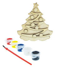 Load image into Gallery viewer, Unfinished Wooden Christmas Tree Ornament Cutout DIY Craft Kit