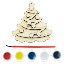 Load image into Gallery viewer, Unfinished Wooden Christmas Tree Ornament Cutout DIY Craft Kit