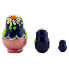 Load image into Gallery viewer, Set of 3 Daisy Flowers Miniature Wooden Nesting Dolls 2 Inches