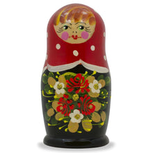 Load image into Gallery viewer, Set of 3 Red and Black Dress Nesting Dolls 3.5 Inches