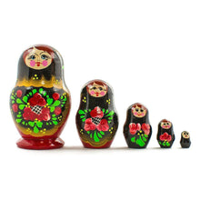 Load image into Gallery viewer, Set of 5 Olesya Wooden Nesting Dolls 3.5 Inches