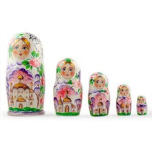 Load image into Gallery viewer, Set of 5 Orthodox Church Wooden Nesting Dolls 7 Inches