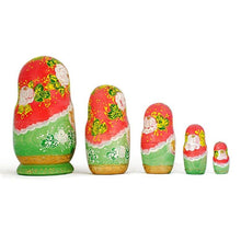 Load image into Gallery viewer, Set of 5 Girls with Cats Wooden Nesting Dolls 6.5 Inches