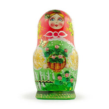 Load image into Gallery viewer, Set of 5 Flowers Basket Nesting Dolls 6.5 Inches