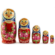 Load image into Gallery viewer, 5 pcs Nadezhda Nesting Dolls 7 Inches