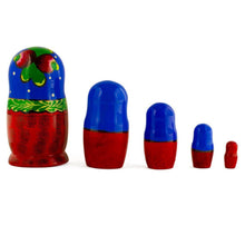 Load image into Gallery viewer, Set of 5 Traditional in Blue Scarf Nesting Dolls  6 Inches