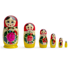 Load image into Gallery viewer, Set of 6 Wooden Dolls Nesting Dolls Semenov Matryoshka 5.75 Inches