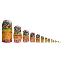 Load image into Gallery viewer, Set of 15 Cartoon Wooden  Nesting Dolls 13 Inches