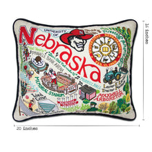 Load image into Gallery viewer, Nebraska, University of Collegiate Embroidered Pillow by CatStudio