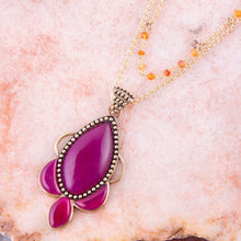 Load image into Gallery viewer, Neims Pink Carnelian Golden Pendant Necklace