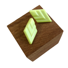 Load image into Gallery viewer, Neon Grellow Stacked Sliding Diamond Stud Earrings