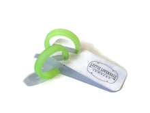 Load image into Gallery viewer, Neon Green Small Classic Hoop Earrings
