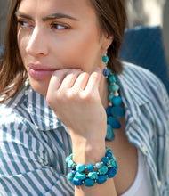 Load image into Gallery viewer, New Haven Blue Turquoise Sterling Silver Bracelet Set