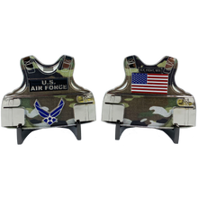 Load image into Gallery viewer, CL4-04 U.S. Air Force Camo Body Armor Challenge Coin Fly Fight Win USAF