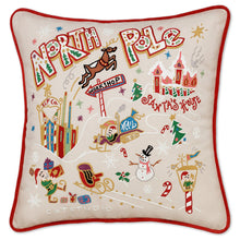 Load image into Gallery viewer, North Pole 1 Hand-Embroidered Pillow