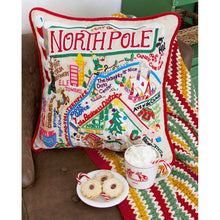 Load image into Gallery viewer, North Pole City Hand-Embroidered Pillow by Cat Studio