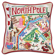 Load image into Gallery viewer, North Pole City Hand-Embroidered Pillow by Cat Studio