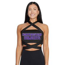 Load image into Gallery viewer, Northwestern Wildcats Black Multi Way Bandeau Top