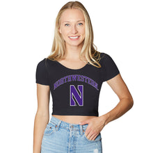 Load image into Gallery viewer, Northwestern Wildcats Black Babydoll Tee