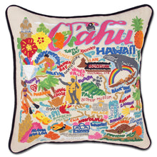 Load image into Gallery viewer, Oahu Hand-Embroidered Pillow