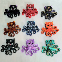 Load image into Gallery viewer, Octopuss Cat Brooch by Cherryloco Jewellery