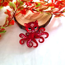 Load image into Gallery viewer, Octopuss Cat Brooch by Cherryloco Jewellery