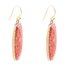 Load image into Gallery viewer, Odyssey Long Orange Sponge Coral Golden Statement Earrings