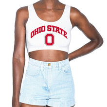 Load image into Gallery viewer, Ohio State OSU Buckeyes White Crop Tank Top