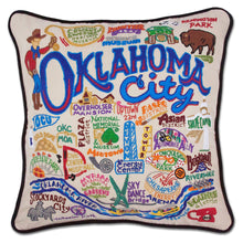 Load image into Gallery viewer, Oklahoma City Hand-Embroidered Pillow