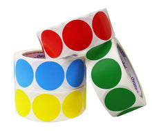 Load image into Gallery viewer, 1-1/2&quot; Removable Color-Code Round Dot Inventory Labels: 500/Roll