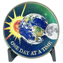 Load image into Gallery viewer, BL9-009 One Day at a Time Universe Sun Moon Earth Medallion Serenity Prayer Challenge Coin AA Chip Addiction