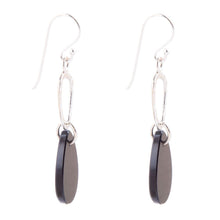Load image into Gallery viewer, Onyx and Sterling Silver Drop Earrings