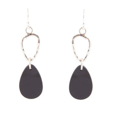 Load image into Gallery viewer, Onyx and Sterling Silver Drop Earrings