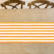 Load image into Gallery viewer, Orange and White Stripe Table Runner
