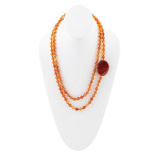 Load image into Gallery viewer, Orange Carnelian Knotted Necklace