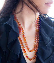 Load image into Gallery viewer, Orange Carnelian Knotted Necklace