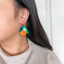 Load image into Gallery viewer, Orange Dangle Acrylic Earrings