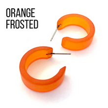 Load image into Gallery viewer, Wide Classic Frosted Hoop Earrings - Clara