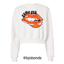 Load image into Gallery viewer, Game Day Lips Cropped Sweatshirt