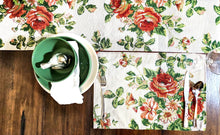 Load image into Gallery viewer, Tache Sweet Roses Vintage Ivory Woven Tapestry Placemat Set (17593PM)
