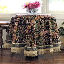 Load image into Gallery viewer, Tache Elegant Black Ornate Paisley Woven Tapestry Tablecloth (18192)