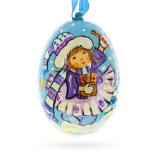 Load image into Gallery viewer, Girl Giving Candy to Squirrel Wooden Christmas Ornament